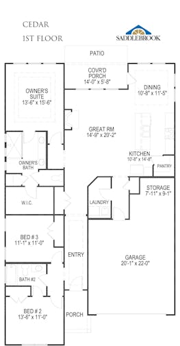 Cedar- 2d Floor Plan 1
