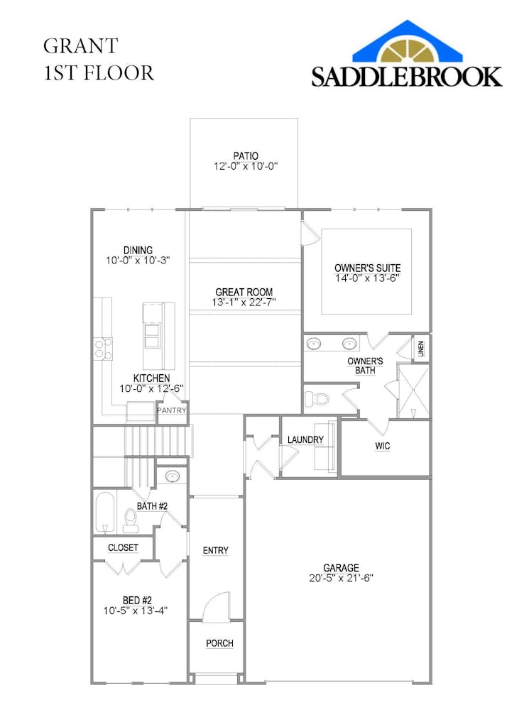 Floor plan for Lot 73 – 1124 Branch Hook