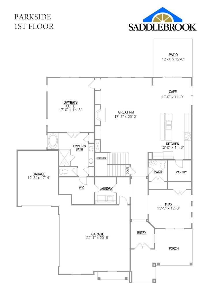 Floor plan for Lot 128 – 1325 Wagon Hitch