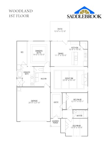 Woodland- 2d Floor Plan 1