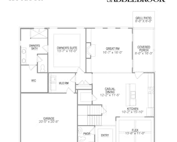 Lot 36 – 12834 Scarlet Sage Dr - 2d floor plan