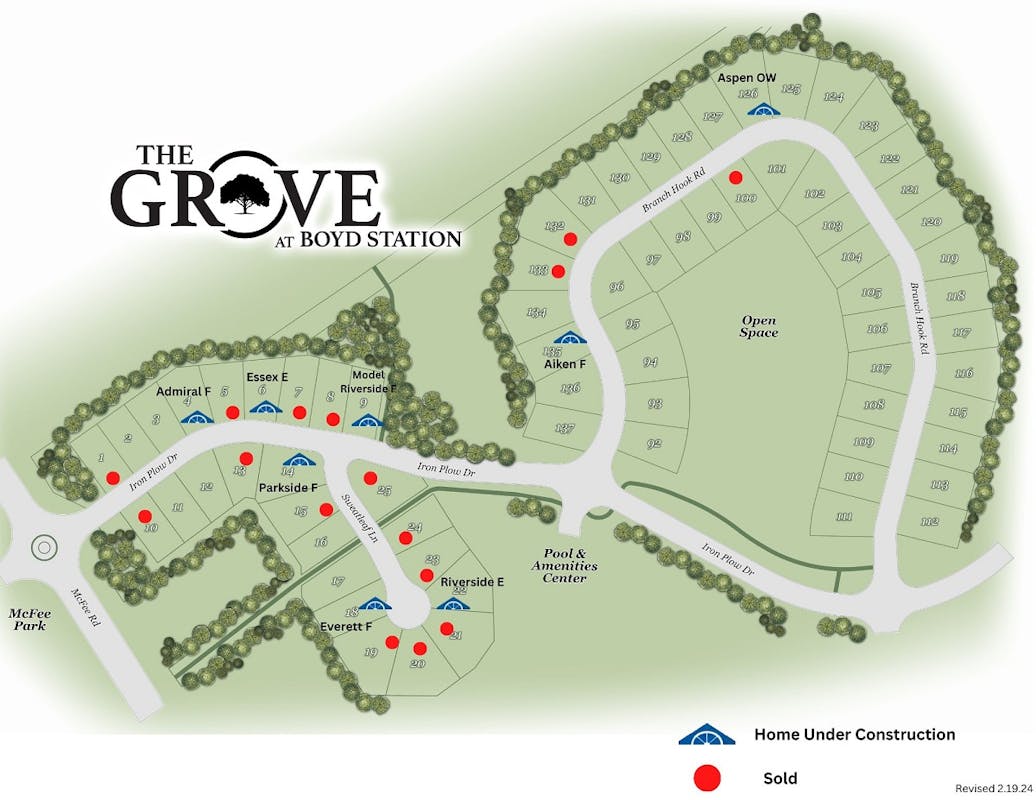 The Grove at Boyd Station Plat Map