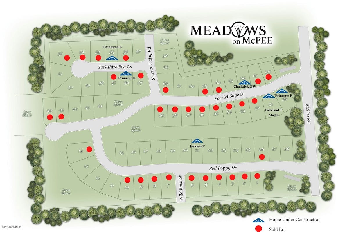 Meadows on McFee Plat Map
