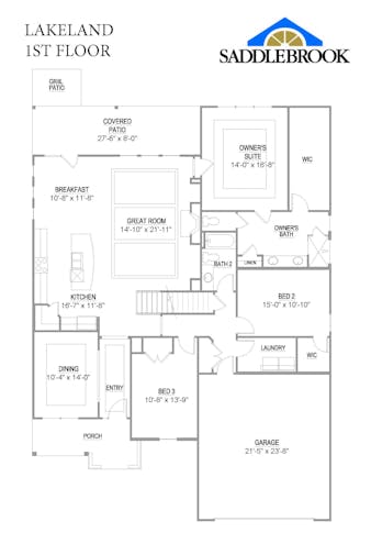 Lot 29 – 12033 Deer Crossing Dr- 2d Floor Plan 1