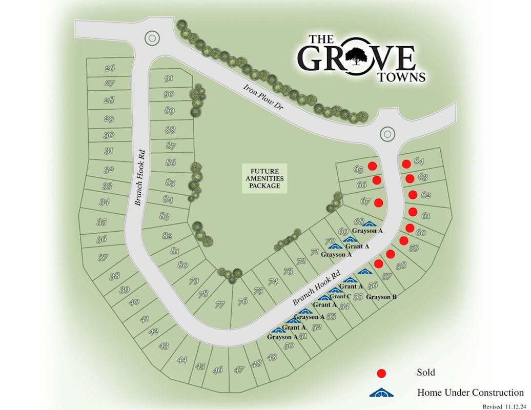 The Grove Towns Plat Map