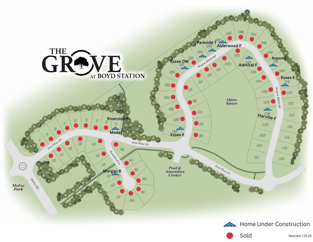 The Grove at Boyd Station Plat Map