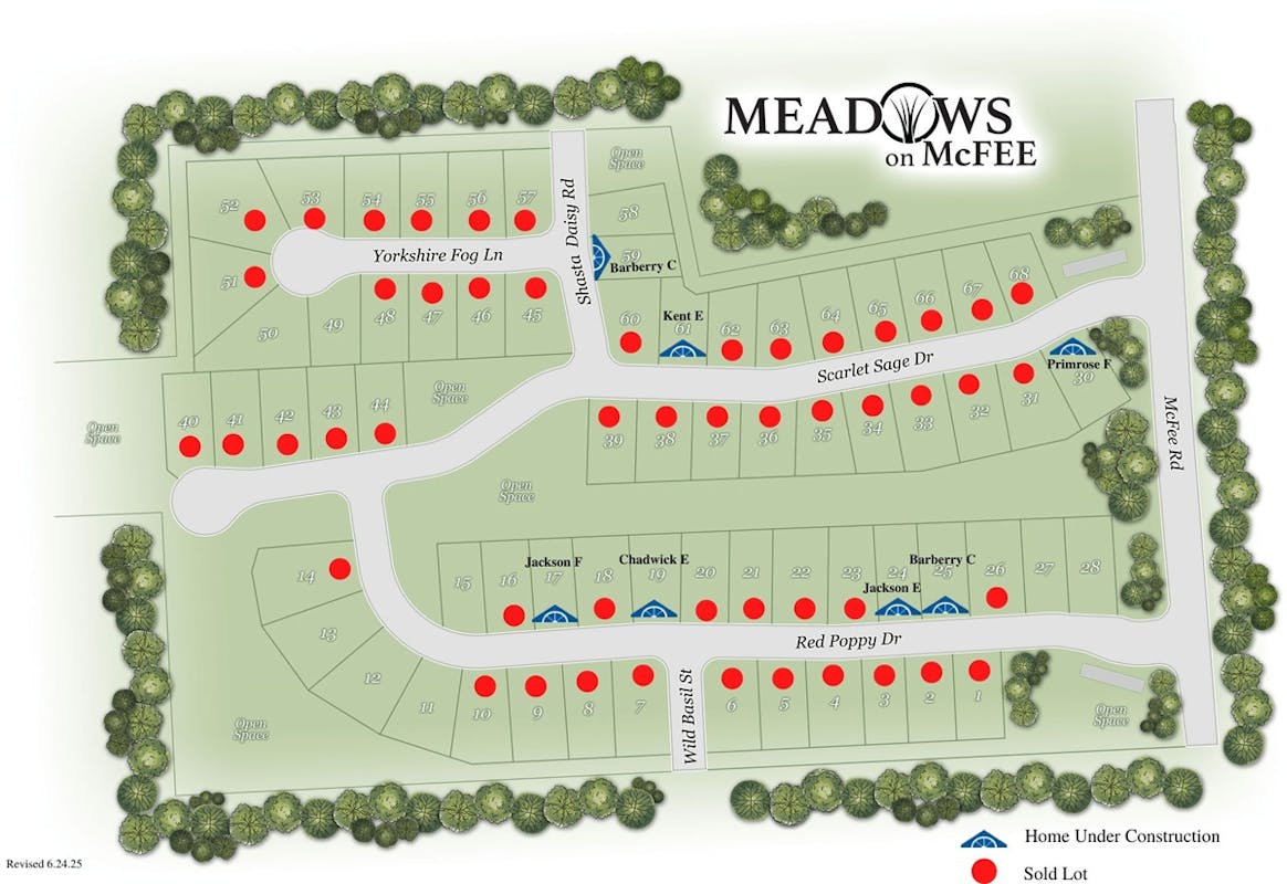 Meadows on McFee Plat Map
