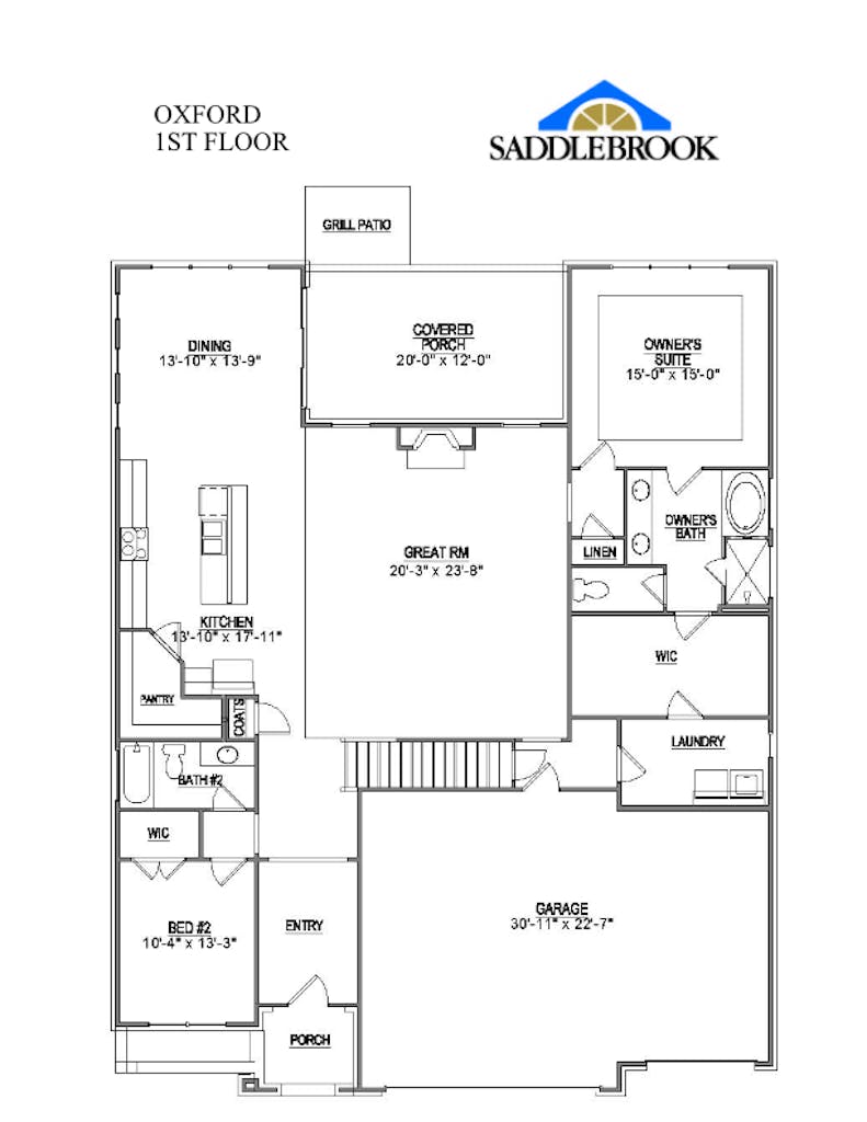 Floor plan for Oxford