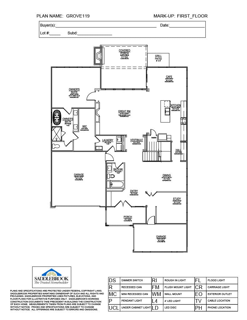 Floor plan for Lot 119 – 1245 Wagon Hitch