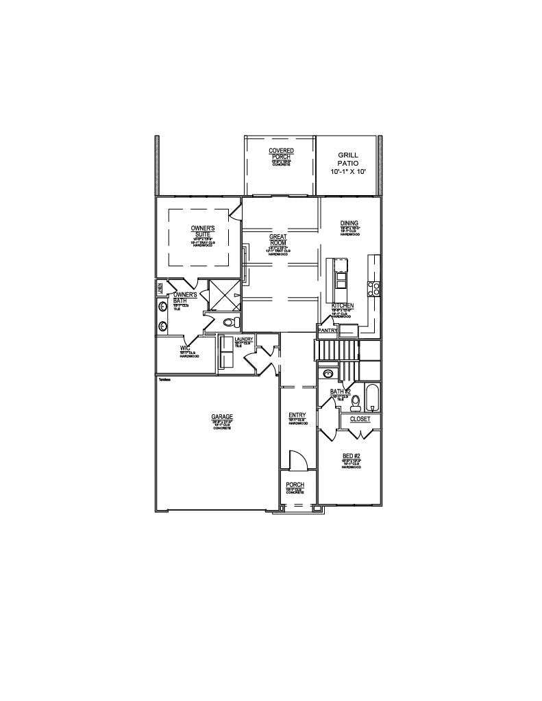 Floor plan for Lot 75 – 1116 Branch Hook
