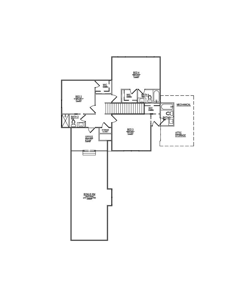 Floor plan for Lot 02 – 12442 Pipers Run Ln