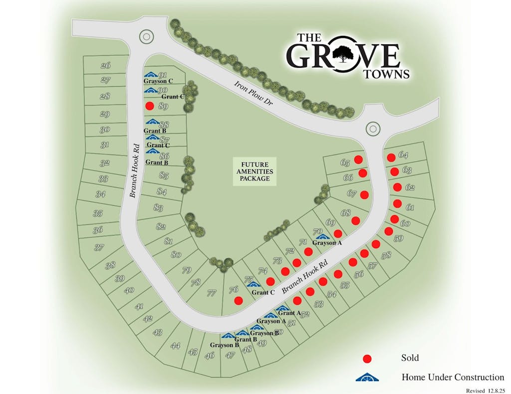 The Grove Towns Plat Map